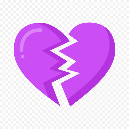 Broken heart icon. Flat illustration of broken heart icon for web designのイラスト素材