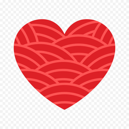 Heart icon in flat style. Love symbol vector illustration on transparent background.