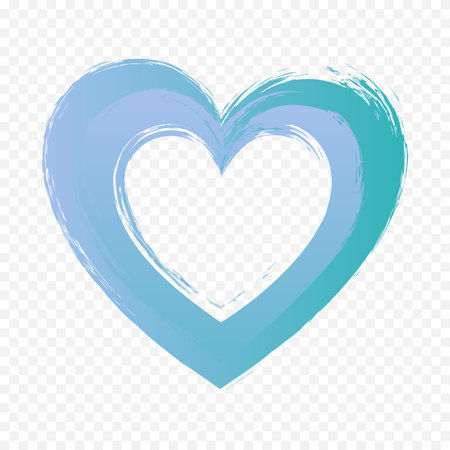 Blue heart isolated on a transparent background. Hand drawn vector illustration.のイラスト素材