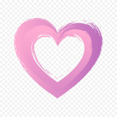 Pink heart on a transparent background. Valentine's Day. Vector illustrationのイラスト素材