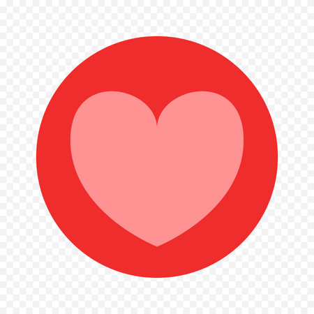 Heart icon vector illustration. Flat design style. Red heart icon isolated on transparent background.のイラスト素材