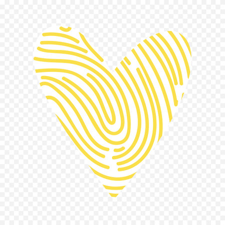 Fingerprint in the shape of a heart. Vector illustration.のイラスト素材