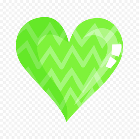Green heart icon. Flat illustration of green heart icon for web designのイラスト素材