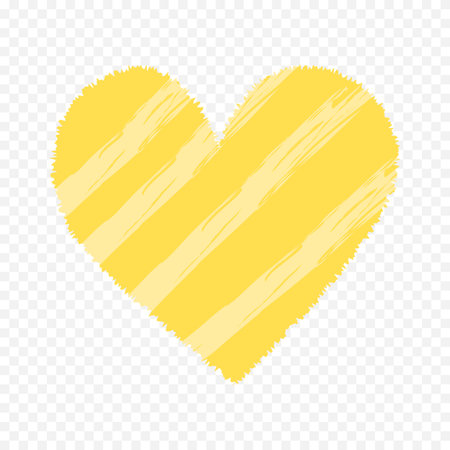 Yellow heart isolated on transparent background. Vector illustration. Eps 10.のイラスト素材