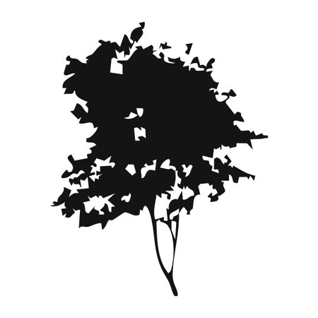 Tree silhouette. Isolated on white background. Vector stock illustration.のイラスト素材
