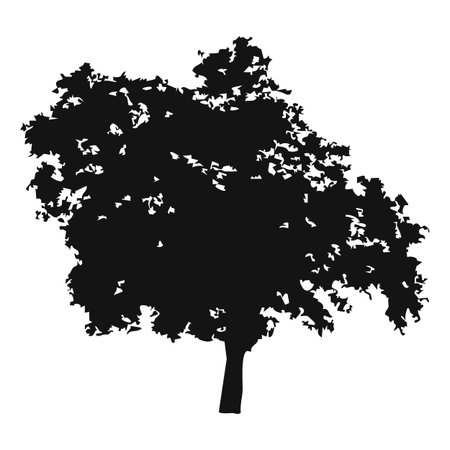 Tree silhouette isolated on white background. Vector illustration. Eps 10.のイラスト素材