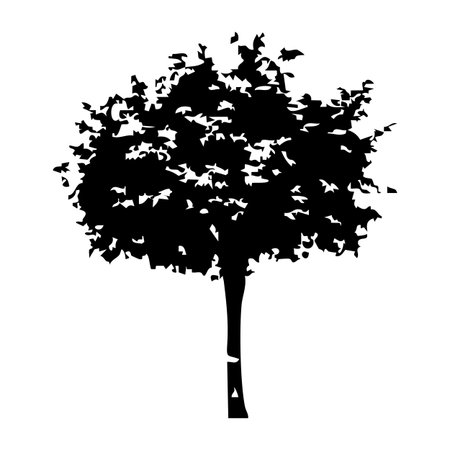 Tree silhouette isolated on white background. Vector illustration for your design.のイラスト素材