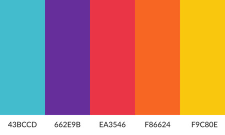 Colorful stripes of different colors. Vector illustration, flat design.のイラスト素材
