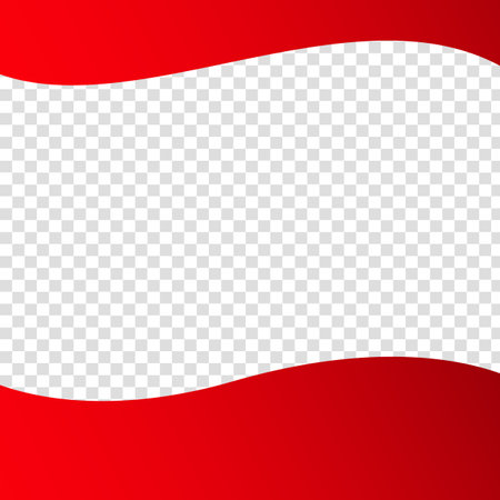 Red wave on transparent background. Vector illustration. Template for your designのイラスト素材