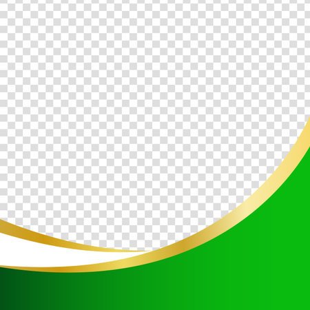 Green background with golden border. Vector illustration. Template for your designのイラスト素材