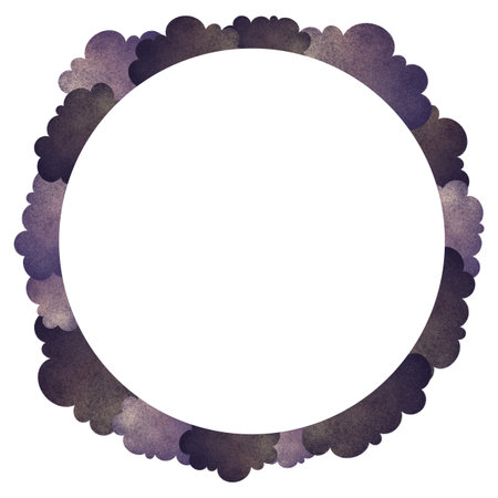 Hand-drawn watercolor cloud frame, ideal for kids designs, nursery decor, and greeting cards. Perfect for scrapbooking, baby shower invites, and whimsical backgrounds.の写真素材