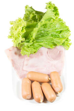 The sausage,ham and lettuce freshの写真素材