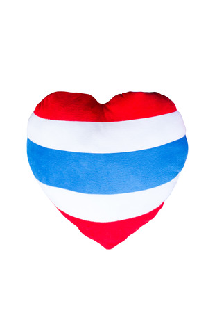heart shaped pillow striped flag thaiの写真素材