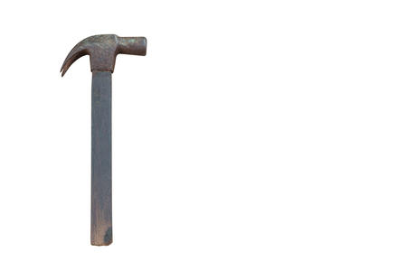 Old Hammer on White Backgroundの写真素材