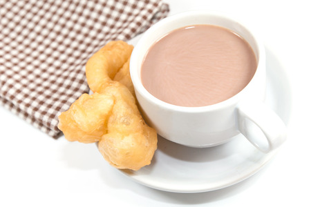 Cocoa drink and doughstickの写真素材