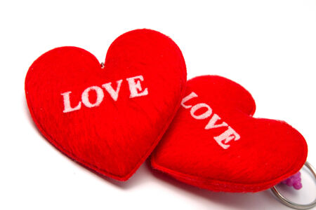 Red Hearts written the word love の写真素材