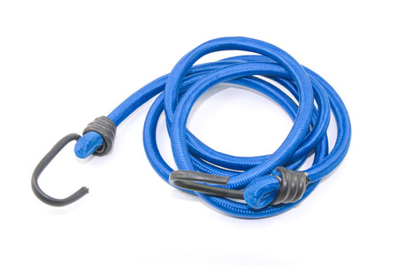 black hook with Elastic rope on the white backgroundの写真素材