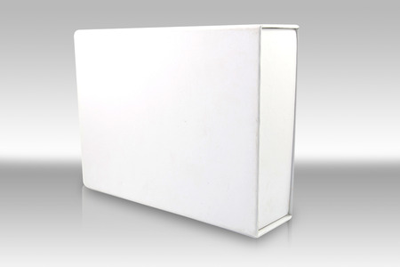 Realistic White Package Box. For Software, electronic device and other products.の写真素材