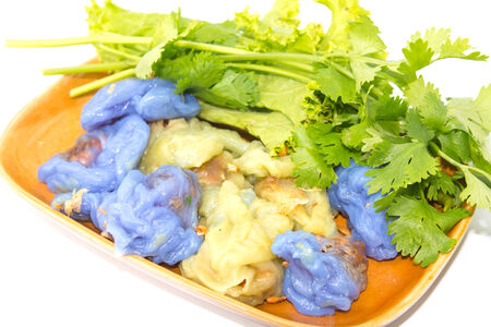 steamed rice-skin dumplings close-upの写真素材