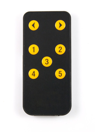 tv remote control keypad black on white isolatedの写真素材