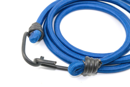 black hook with Elastic rope on the white backgroundの写真素材