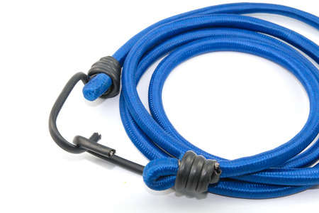 black hook with Elastic rope on the white backgroundの写真素材