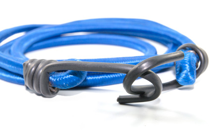 black hook with Elastic rope on the white backgroundの写真素材