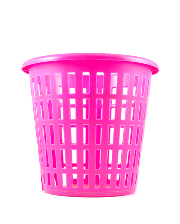 Pink color empty plastic basket for storage somethingの写真素材