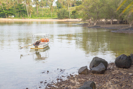The boat in the landscapeの写真素材