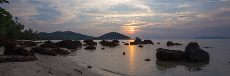 sunset and beach panoramaの写真素材