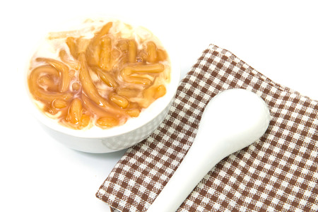 Thai dessert,rice noodles made of rice eaten with coconut cream