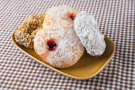 donut on a plateの写真素材