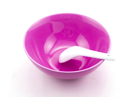cyan bowl, isolated on whiteの写真素材