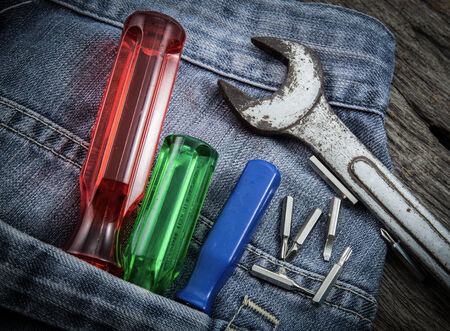 Work tools in with jeans の写真素材