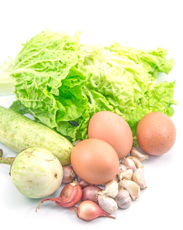 Healthy Food with Eggs, Vegetables Healthy Diet full of Antioxidants and Vitamins foodの写真素材