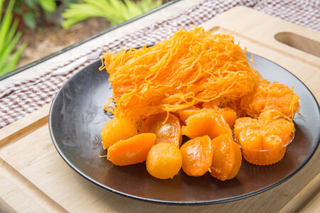 Sweet Thai dessert that is ancient and so long.の写真素材