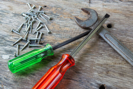 Work tools on white backgroundの写真素材