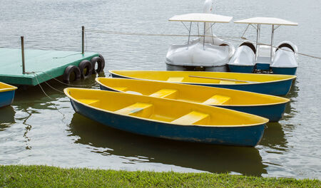 Wooden row boatの写真素材