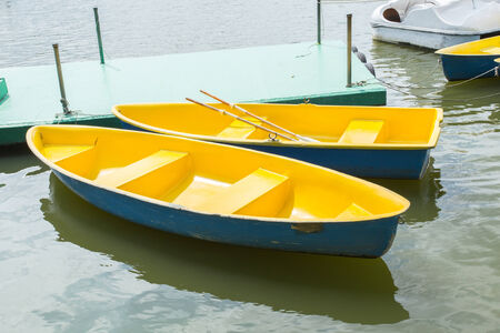 Wooden row boatの写真素材