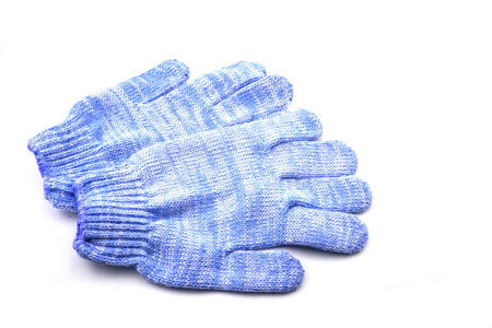 fabric gloves isolated on white background.の写真素材
