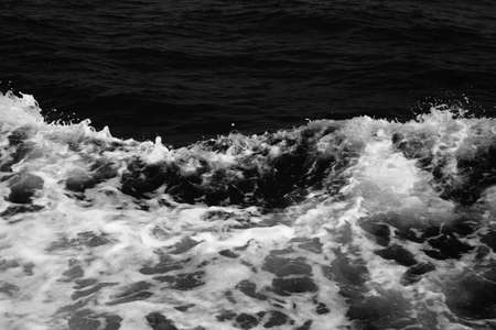 The sea and the waves, Wave caused by cruise ship.の写真素材