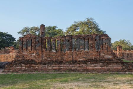 Asian religious architecture. Ancient Buddhist pagoda ruins, Thailand travel landscape and destinationsの写真素材