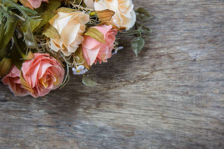 fabric roses,Fake textile vintageの写真素材