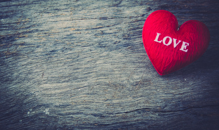 heart as a symbol of love, valentin's day on woodの写真素材