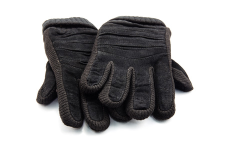 A pair warm gloves. Isolated on white backgroundの写真素材