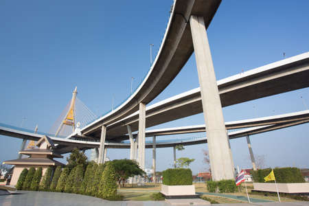 Bhumibol Bridge, Bangkok, Thailandの写真素材