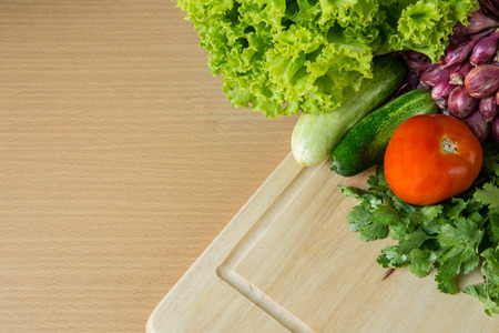 organic food background Vegetables on tableの写真素材