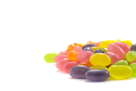 color Jelly Beans on white backgroundの写真素材