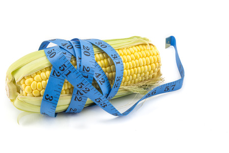 corn with measure meterの写真素材