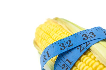 corn with measure tapeの写真素材